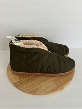 Dearfoams Warm Up Mens Memory Foam Bootie Slippers